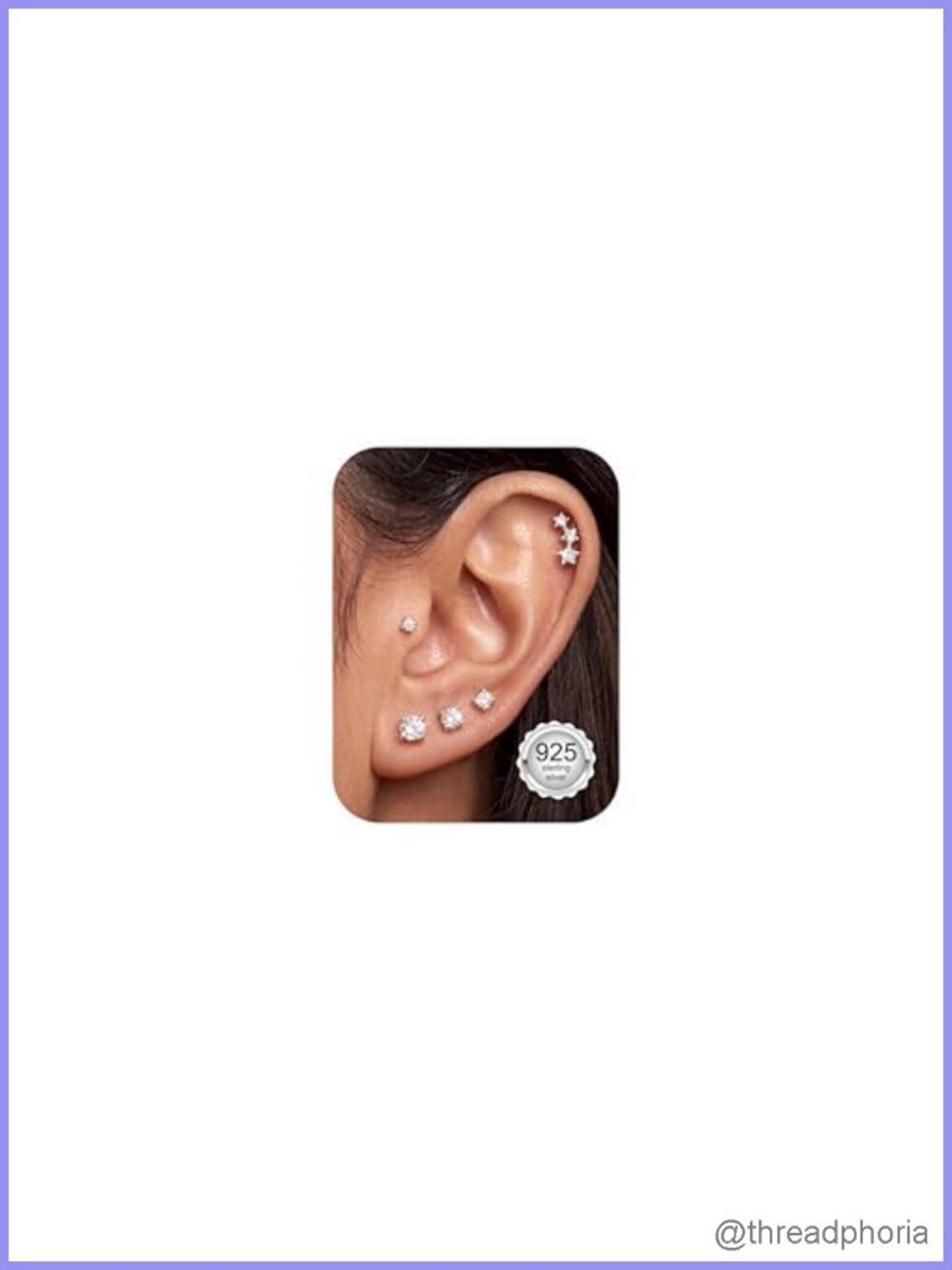 Sterling Silver Stud Earrings Set Hypoallergenic 5 Pairs Small Studs